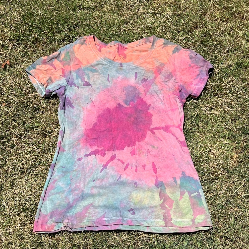 Multi color sprial tie dye t shirt